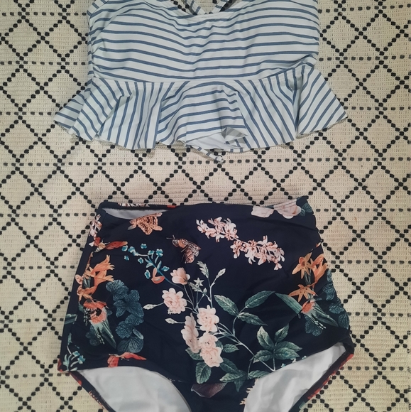 COCOSHIP Women's Retro Boho High Waist Bikini - Picture 4 of 4